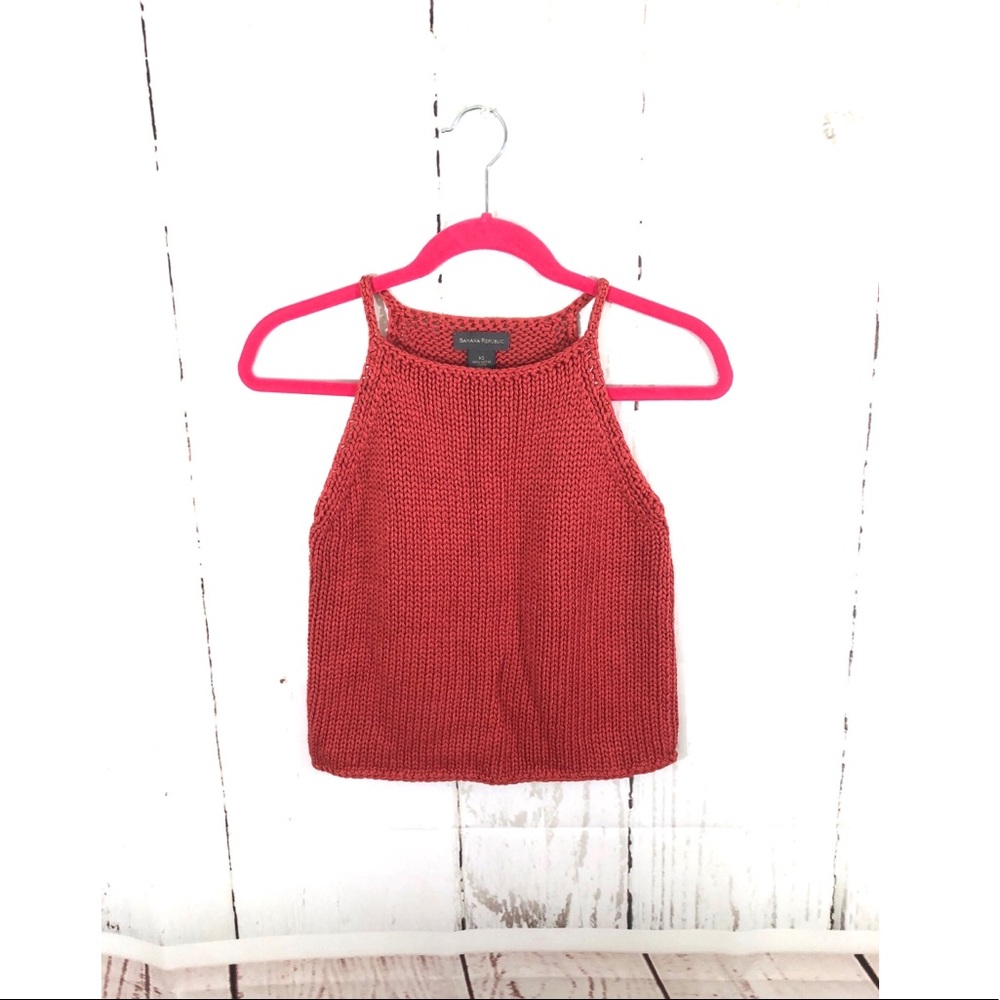 Banana Republic orange/Red Knit Top